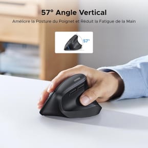 Souris sans fil Ugreen Vertical M571 Ergonomique 2.4GHz - Noir (55916) — image 2