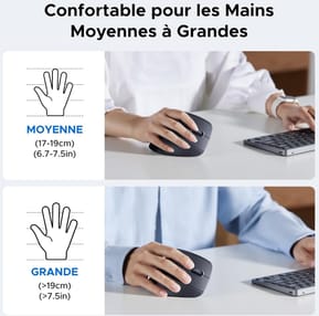 Souris sans fil Ugreen Vertical M571 Ergonomique 2.4GHz - Noir (55916) — image 4