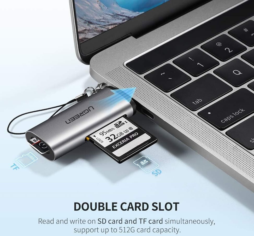 Lecteur de Carte mémoire Ugreen USB-C 3.1 vers SD/TF (50704) — image 2