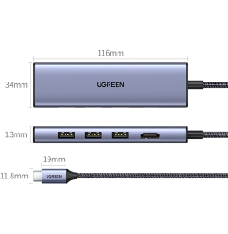 HUB USB-C Ugreen 6 en 1 - 4K (20956A)