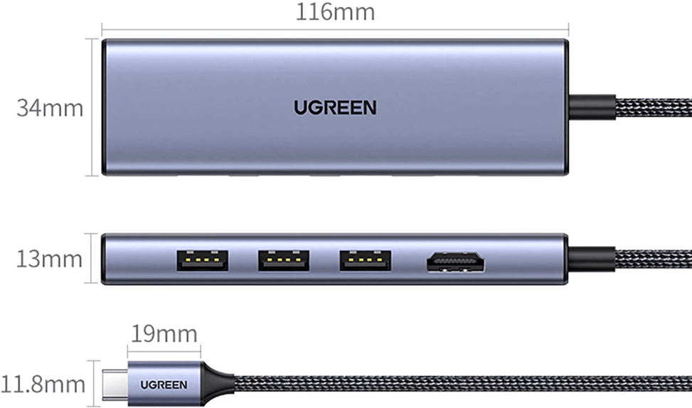 HUB USB-C Ugreen 6 en 1 - 4K (20956A) — image 4
