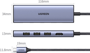 HUB USB-C Ugreen 6 en 1 - 4K (20956A) — image 4