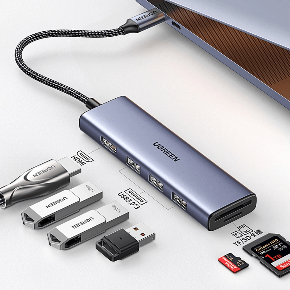 موزع USB-C Ugreen 6 في 1 - 4K (20956A) — صورة 3