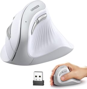 فأرة لاسلكية Bluetooth عمودية متعددة الأوضاع Ugreen MU008 أبيض (45759)