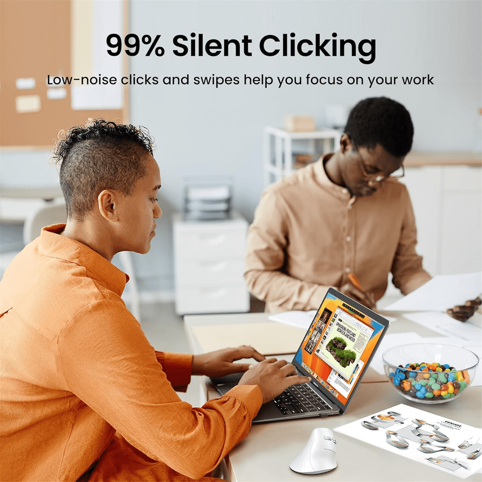 Souris sans fil Bluetooth Ugreen Multi-mode Vertical Blanc MU008 (45759) — image 8