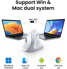 Souris sans fil Bluetooth Ugreen Multi-mode Vertical Blanc MU008 (45759)