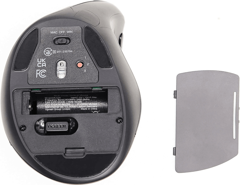 Souris sans fil Bluetooth Ugreen Multi-mode Vertical Noir (25444) — image 4