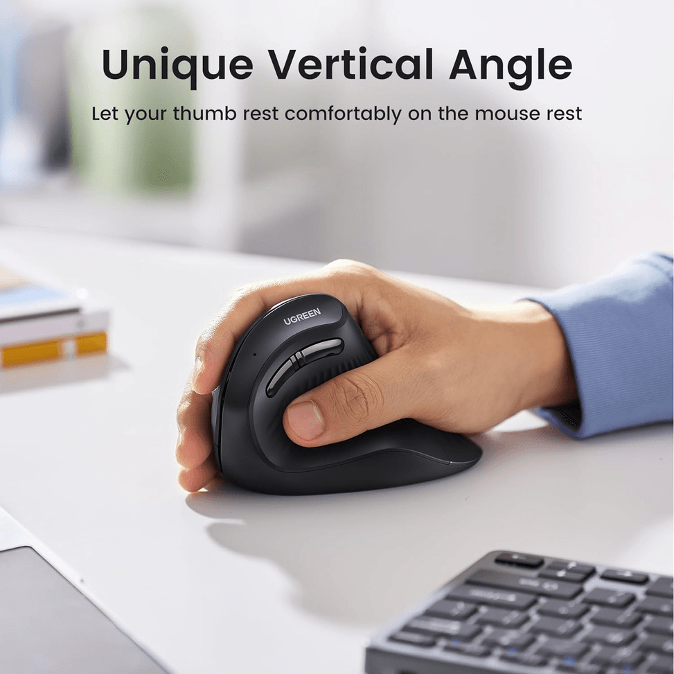 Souris sans fil Bluetooth Ugreen Multi-mode Vertical Noir (25444) — image 10