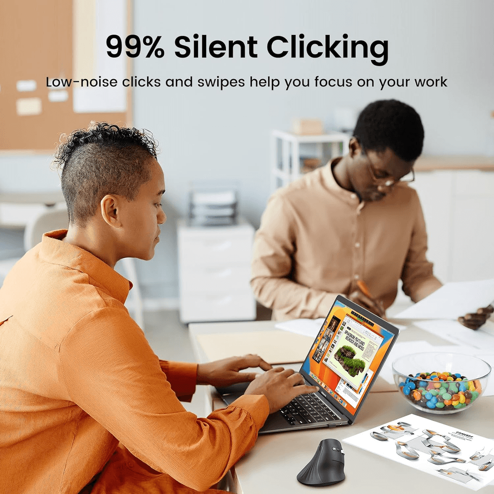 Souris sans fil Bluetooth Ugreen Multi-mode Vertical Noir (25444) — image 9