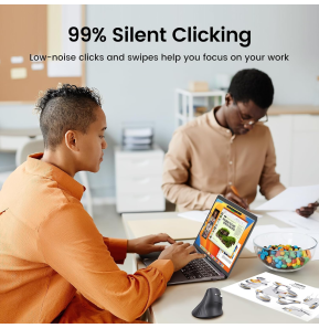 Souris sans fil Bluetooth Ugreen Multi-mode Vertical Noir (25444)