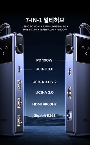 Station d'accueil Ugreen USB-C 7 en 1 (45155) — image 5