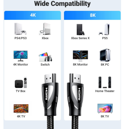 Câble Ugreen HDMI 2.1 Mâle vers Mâle - 1.5 mètre (80402)