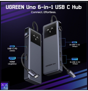 Hub USB-C Ugreen Uno 6-in-1 USB-C (35998)