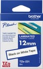 Cassette à ruban Brother TZe-231 - Noir sur blanc, 12 mm de large / 8 m de long