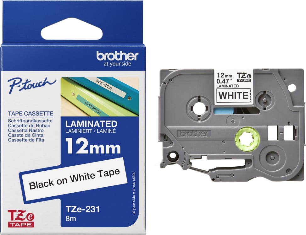 Brother TZe-231 Tape Cassette - Black on white, 12 mm wide / 8 m long — image 3