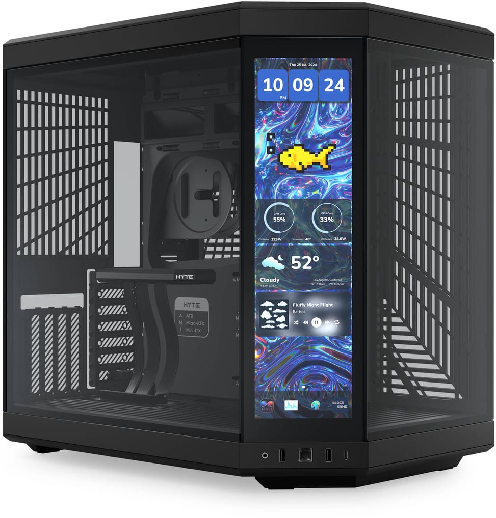 صندوق حاسوب للألعاب HYTE Y70 باللمس Infinite Mid-Tower - أسود مطلق (CS-HYTE-Y70TTI-BB) — صورة 1