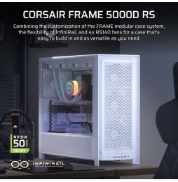 Boîtier PC Gaming Corsair Frame 5000D RS Mid-Tower 4xRS140 Blanc (CC-9011308-WW)