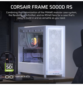 Boîtier PC Gaming Corsair Frame 5000D RS Mid-Tower 4xRS140 Blanc (CC-9011308-WW)