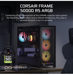 Boîtier PC Gaming Corsair Frame 5000D RS ARGB Mid-Tower Noir (CC-9011309-WW)