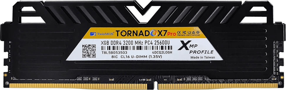 TwinMOS TornadoX7 Pro U-DIMM 16GB DDR4 3200 MHz CL16 Memory Module - Desktop PC (6291104608153) — image 2