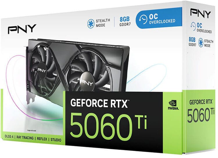 بطاقة رسومية PNY NVIDIA GeForce RTX 5060 Ti 8GB OC Dual Fan (VCG5060T8DFXPB1-O) — صورة 8