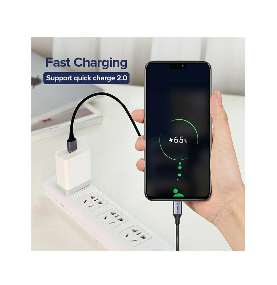 كابل Ugreen USB-A إلى Micro USB 18W - 1.5 متر (60147) — صورة 3