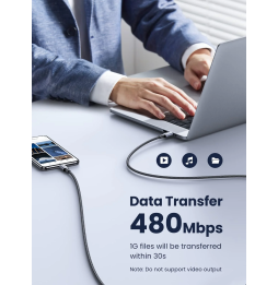 Câble Ugreen USB-C vers USB-C 5A 100W - 1 mètre (70427)