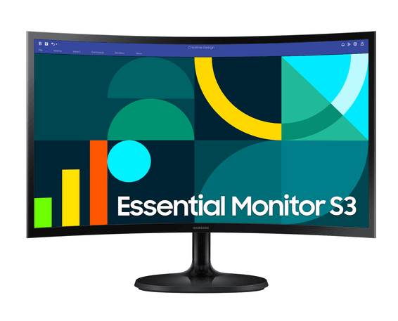 شاشة منحنية 24" Samsung Essential S3 S36GD FHD سلسلة D (LS24D362GAMXUE)