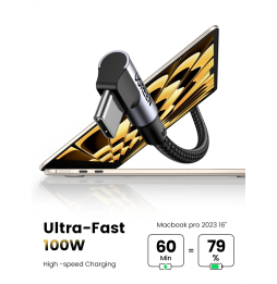Câble Ugreen USB-C vers USB-C 5A 100W - 1 mètre (70643)