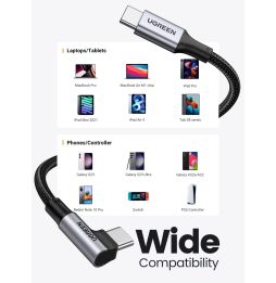 Câble Ugreen USB-C vers USB-C 5A 100W - 1 mètre (70643)