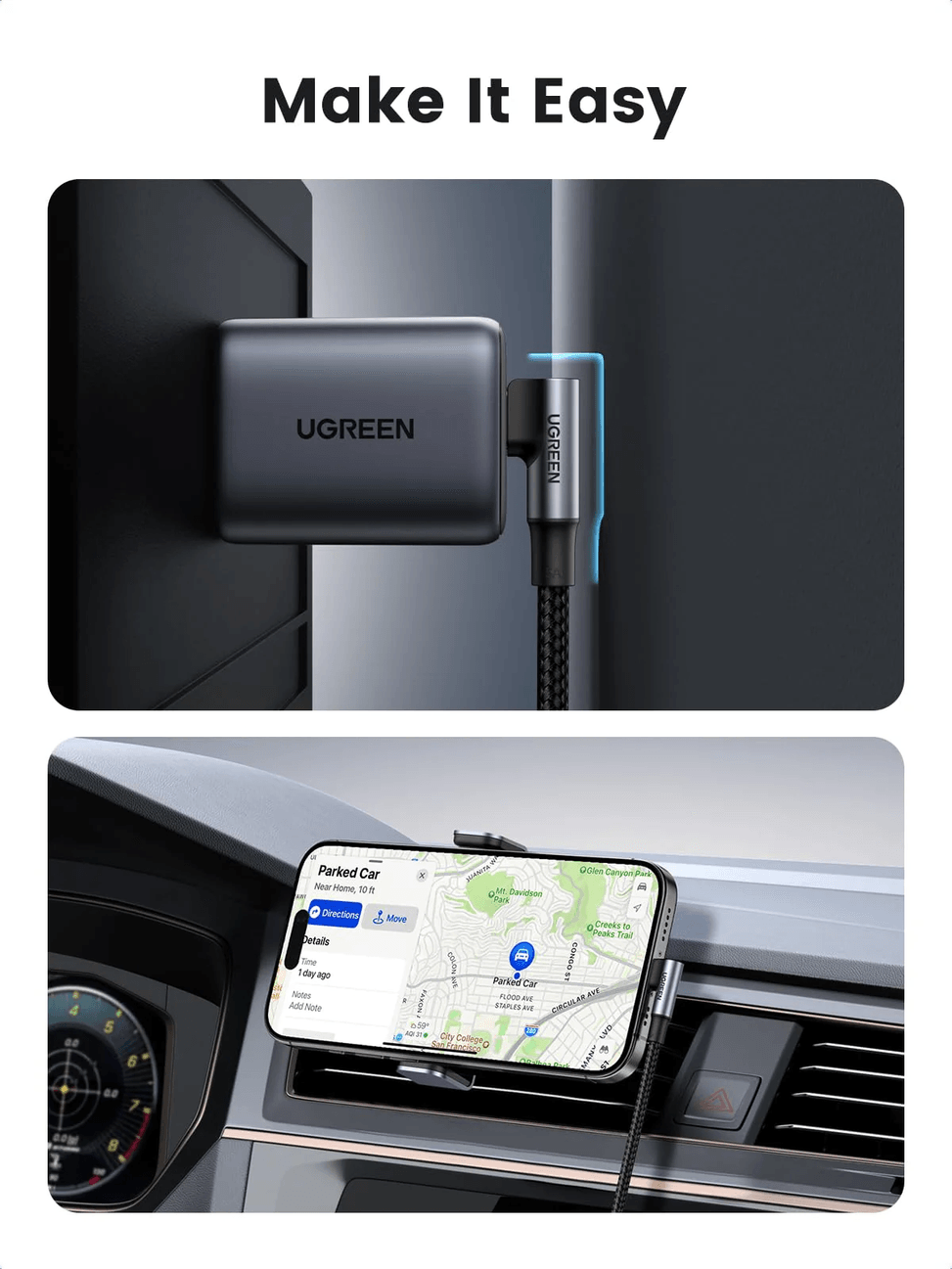 Câble Ugreen USB-C vers USB-C 5A 100W - 1 mètre (70643) — image 6