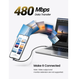Câble Ugreen USB-C vers USB-C 5A 100W - 1 mètre (70643)