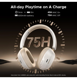 Casque sans fil Ugreen HiTune Max5c Hybrid ANC (35758)