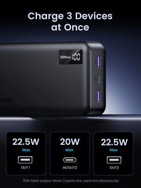 Banque d'alimentation Ugreen 20000 mAh Charge rapide de 22,5 W (25683) — image 2