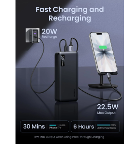 Banque d'alimentation Ugreen 20000 mAh Charge rapide de 22,5 W (25683)