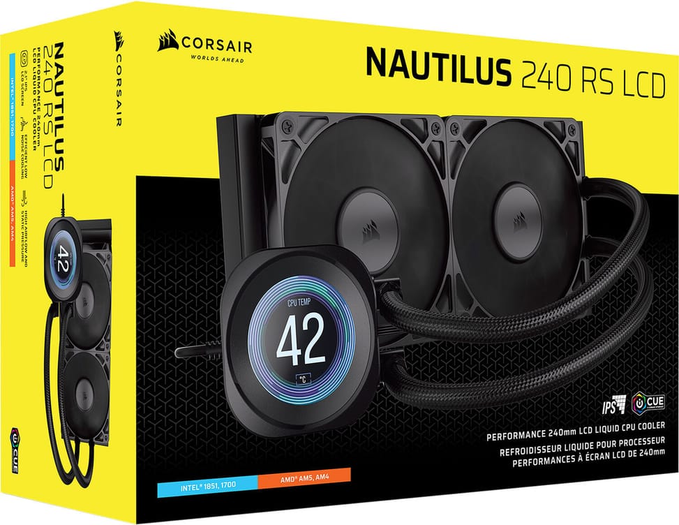نظام تبريد مائي للمعالج Corsair NAUTILUS 240 RS LCD أسود (CW-9061031-WW) — صورة 10