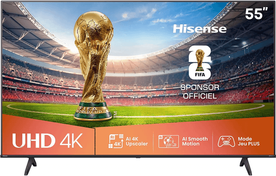 Téléviseur Hisense 55" Smart UHD 4K 55A6Q + Récepteur TNT Intégré (HIS55A6Q)