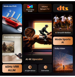 Téléviseur Hisense 55" Smart UHD 4K 55A6Q + Récepteur TNT Intégré (HIS55A6Q)