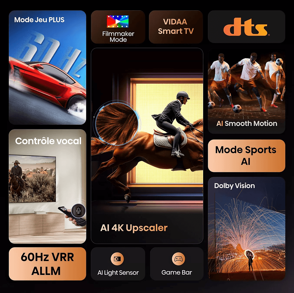Téléviseur Hisense 55" Smart UHD 4K 55A6Q + Récepteur TNT Intégré (HIS55A6Q) — image 4