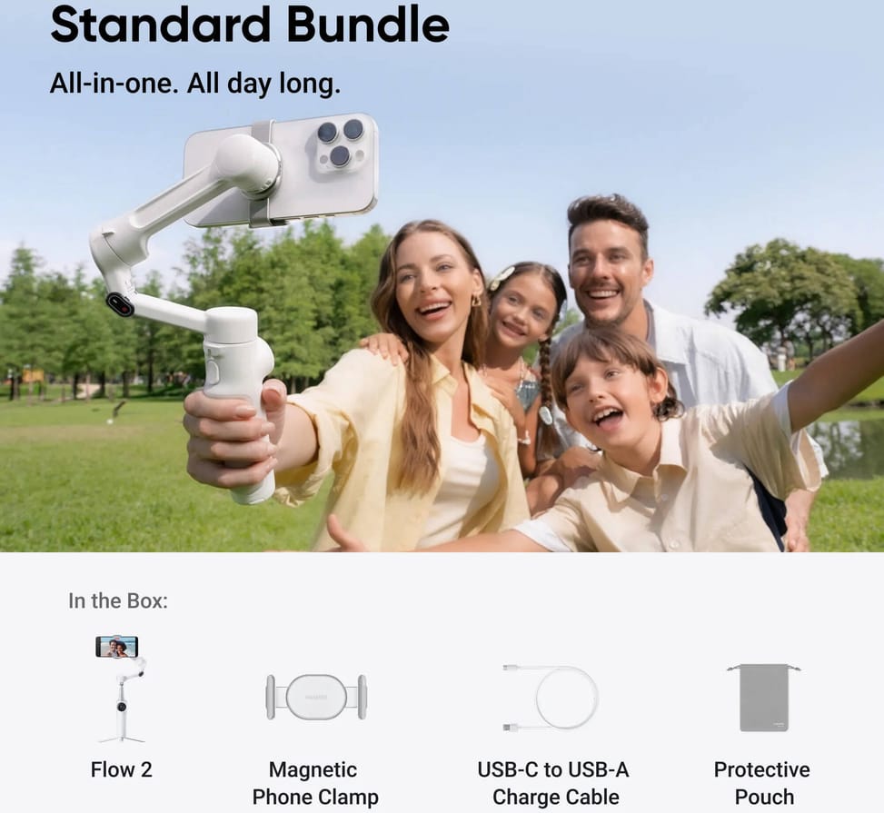 Insta360 Flow 2 Standard Bundle Smartphone Gimbal White (Summit White) — image 11