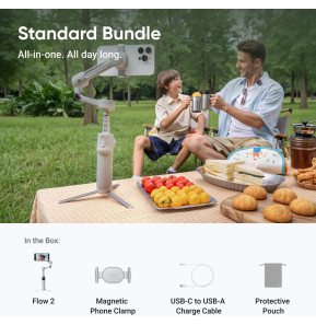 Stabilisateur Smartphone Insta360 Flow 2 Standard Bundle Gris (Stone Gray)