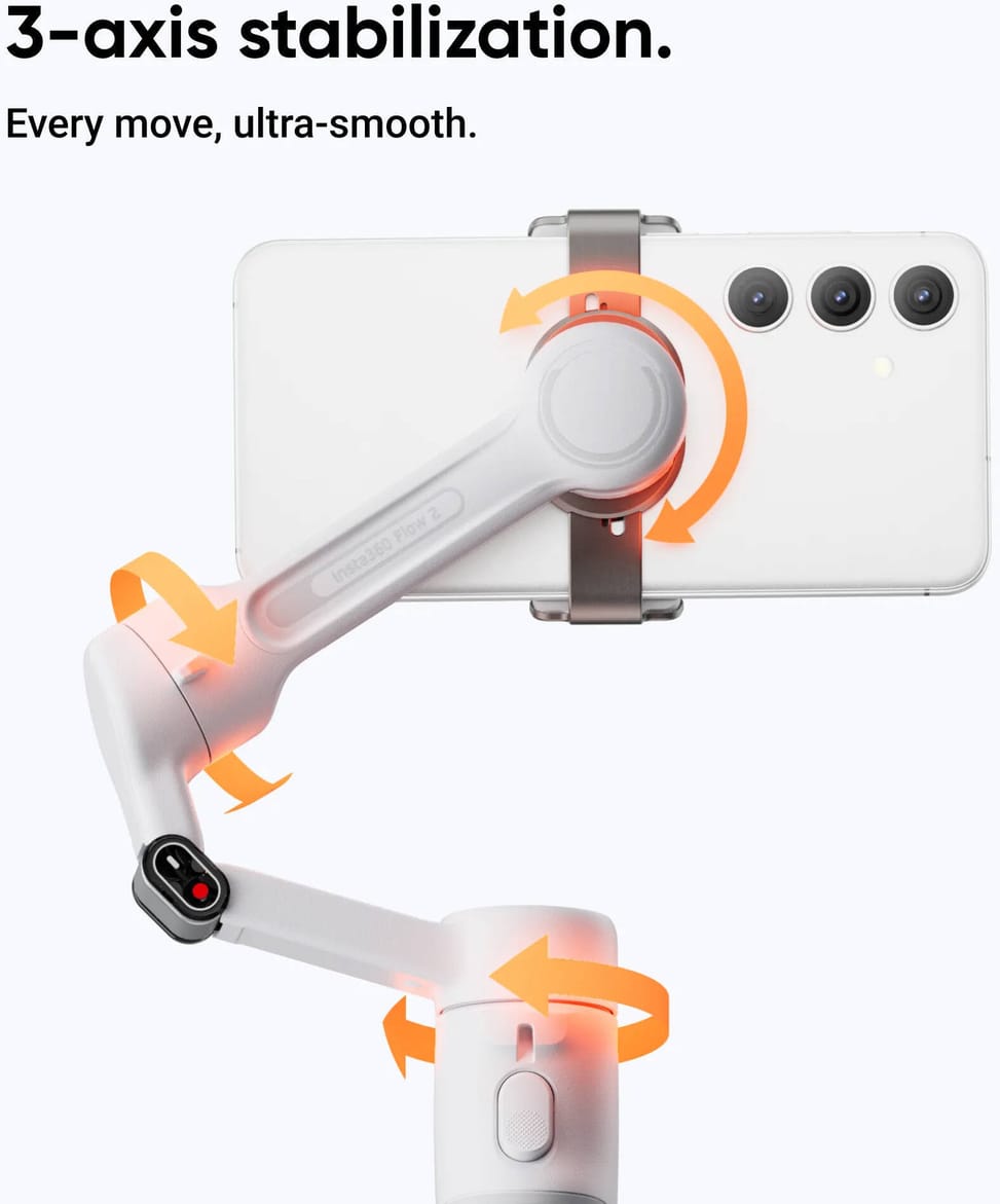 Insta360 Flow 2 Standard Bundle Smartphone Gimbal Grey (Stone Gray) — image 10