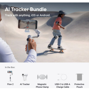 Stabilisateur Insta360 Flow 2 AI Tracker Bundle Gris (Stone Gray)