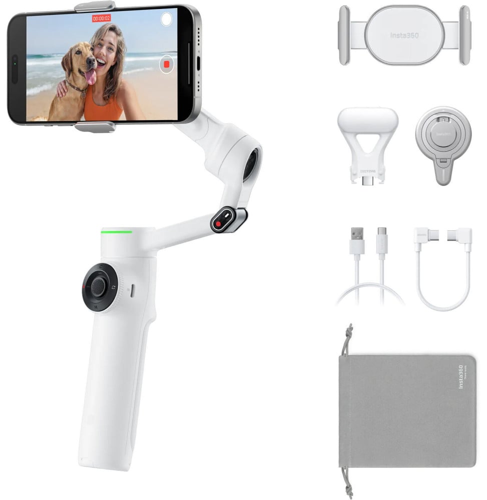 Stabilisateur Smartphone Insta360 Flow 2 Pro Creator Bundle Blanc (Summit White)