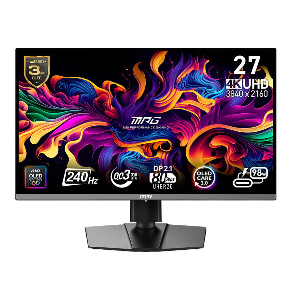 Écran Gaming 27" 4K UltraHD MSI MPG 272URX QD-OLED (9S6-3CD79A-054)