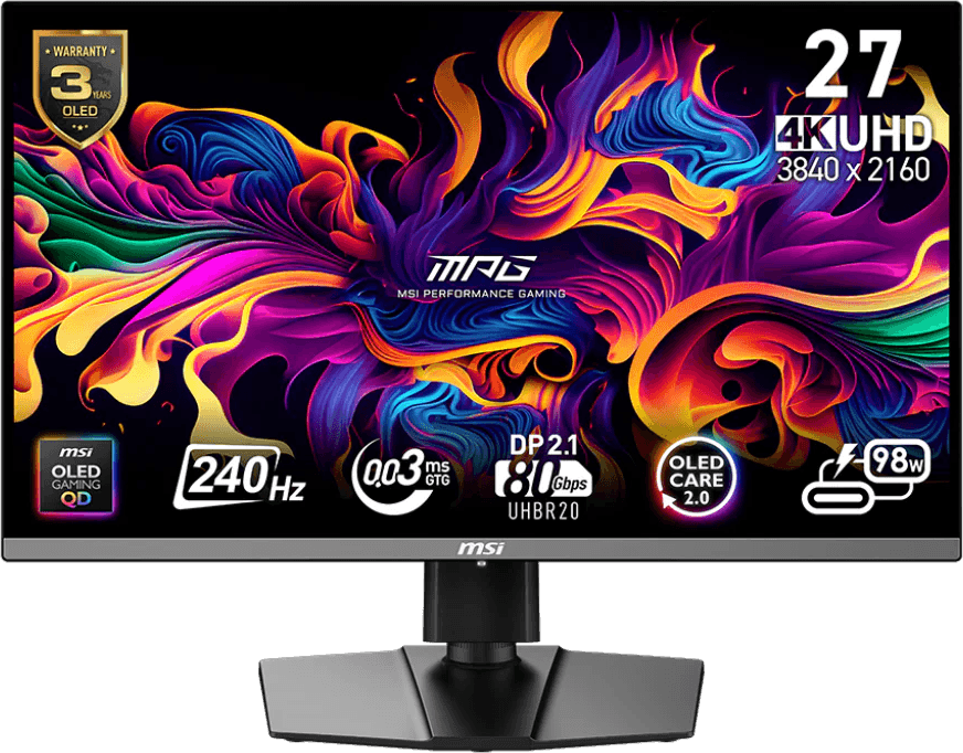شاشة للألعاب 27 بوصة 4K UltraHD MSI MPG 272URX QD-OLED (9S6-3CD79A-054) — صورة 1