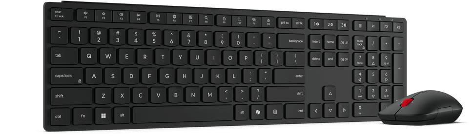 طقم لوحة مفاتيح وفأرة لاسلكي Lenovo 6000 Multi-ModePro - فرنسي (4X31S04821) — صورة 1