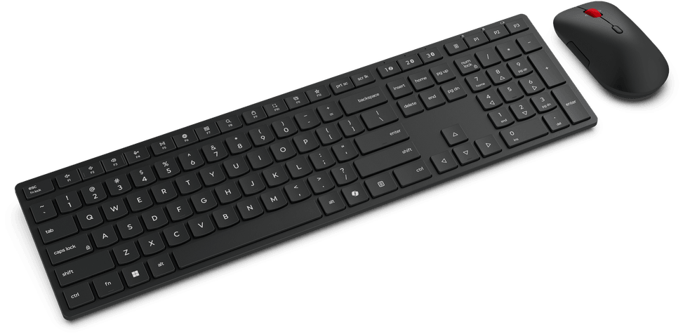 طقم لوحة مفاتيح وفأرة لاسلكي Lenovo 6000 Multi-ModePro - فرنسي (4X31S04821) — صورة 4