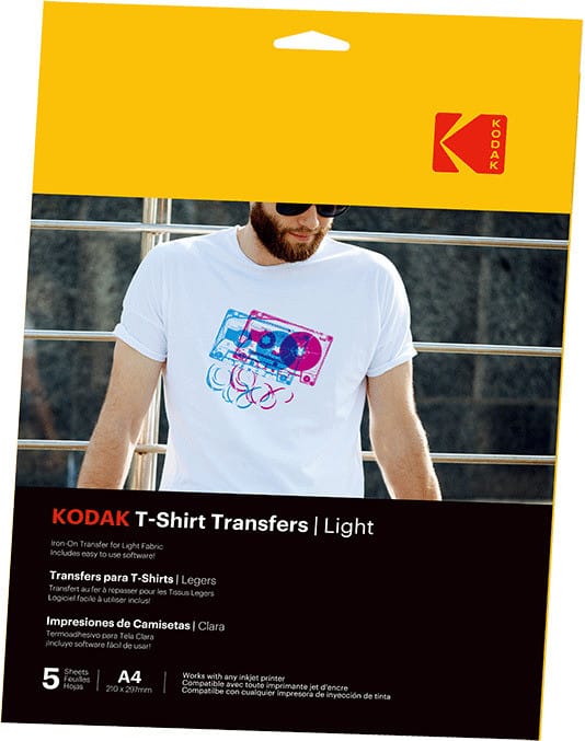 Kodak Papier Transfert Textiles Clair T-Shirt - Pack 5 feuille (850033510560)