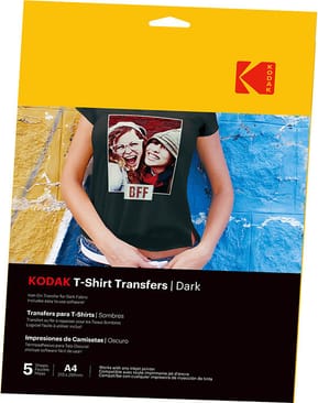 Kodak Papier Transfert Textiles Fancés T-Shirt - Pack 5 feuille (850033510553)